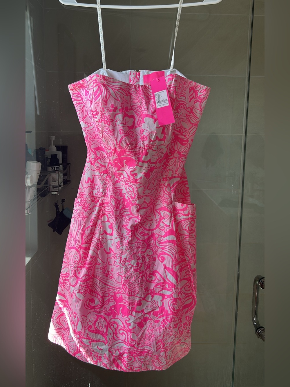 NWT Lilly Pulitzer size 4 blossom dress Pink and White Floral Strapless Sundress